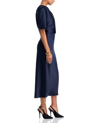 Draped Pencil Midi Dress