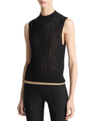 Sleeveless Cable Knit Top