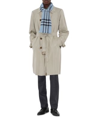 Wide Check Lightweight Wool Scarf