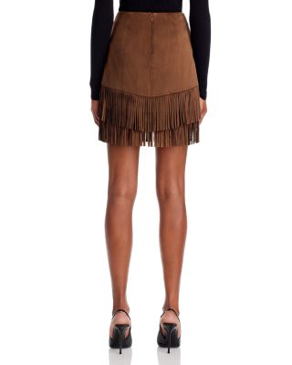 Lyle Faux Suede Fringe Mini Skirt