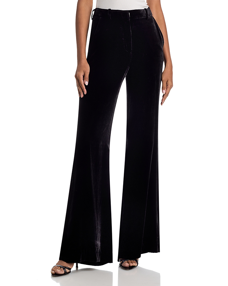 L'agence Pilar Velvet Wide Leg Pants In Black