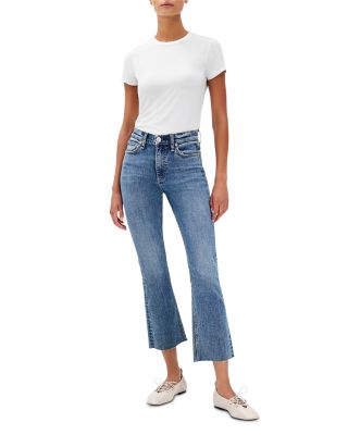 Flexi Peyton High Rise Ankle Bootcut Jeans in Washed Stone Black