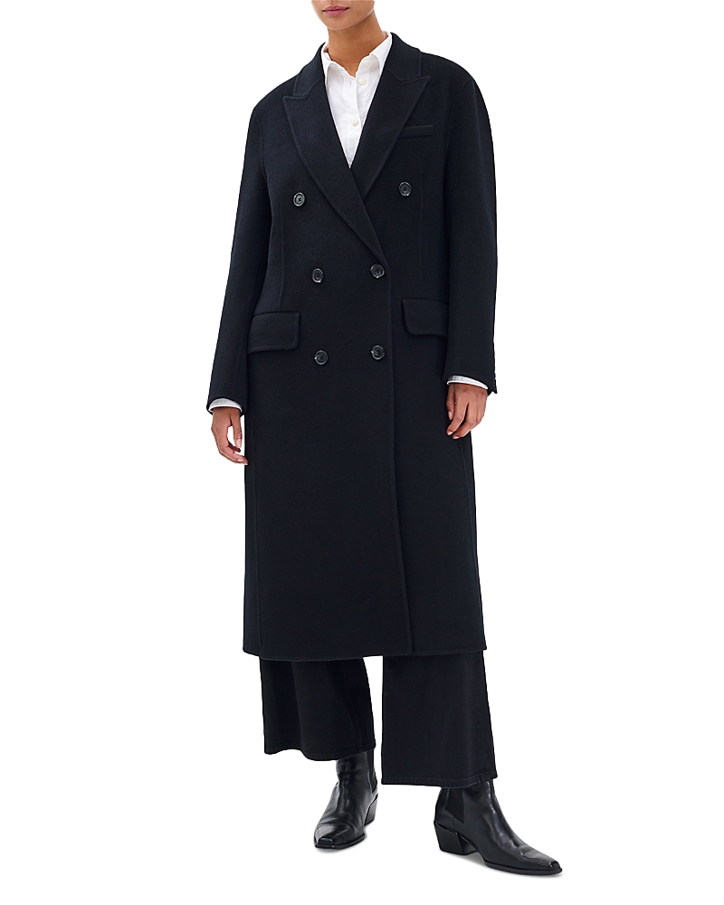 Rag & Bone Vasso Double Breasted Wool Blend Coat In Black