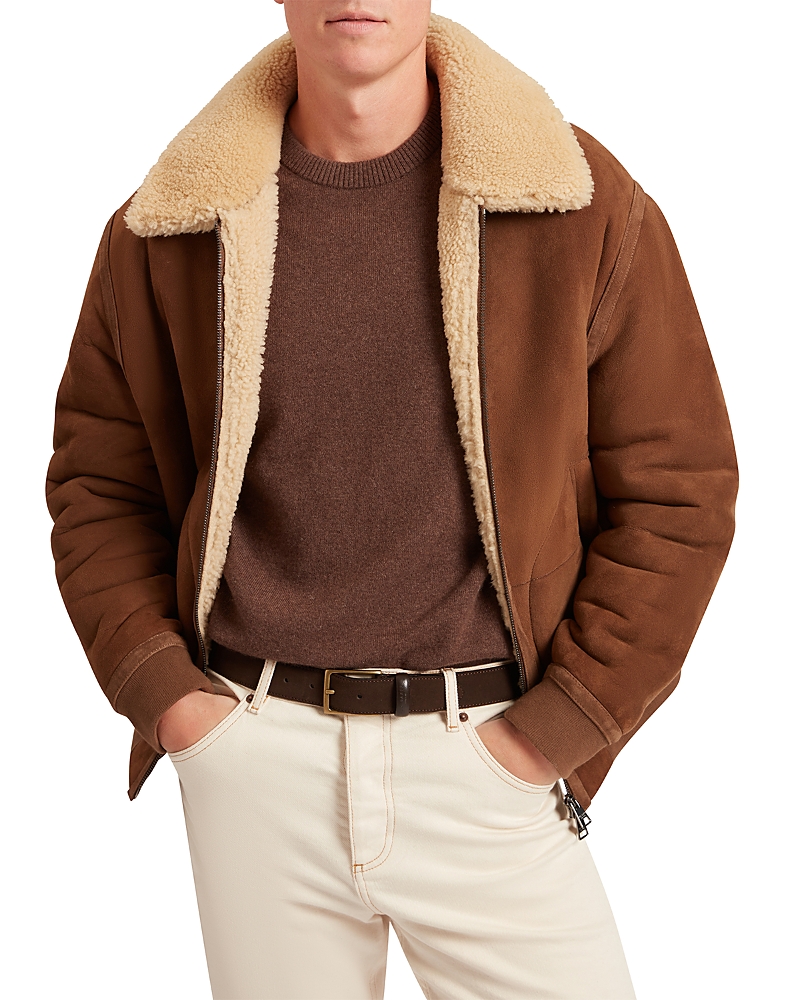Ted Baker Wald Aviator Jacket In Brown