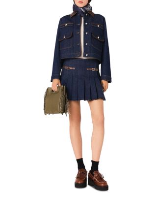 Short Denim Skirt with Lining