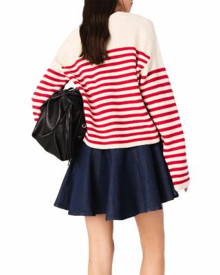 Striped Rib Knit Sweater