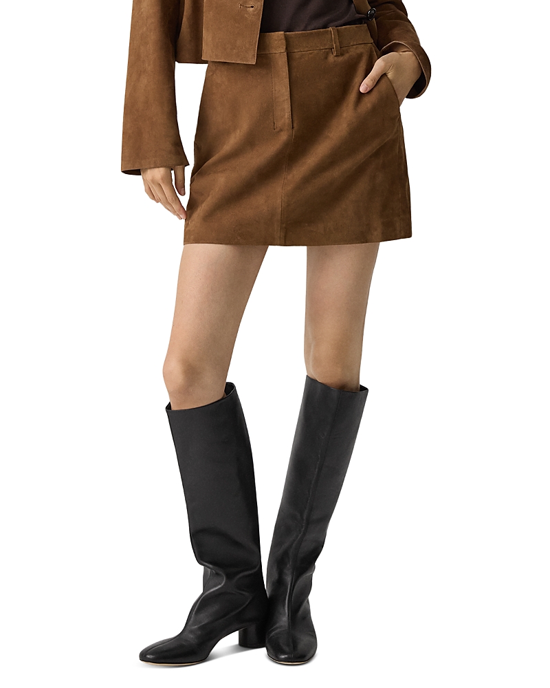 Theory Mini Trouser Skirt Deep Tobacco In Brown