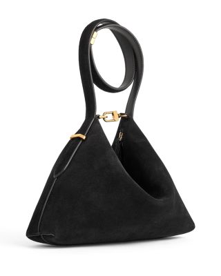 Bevel Suede Convertible Wristlet in Black