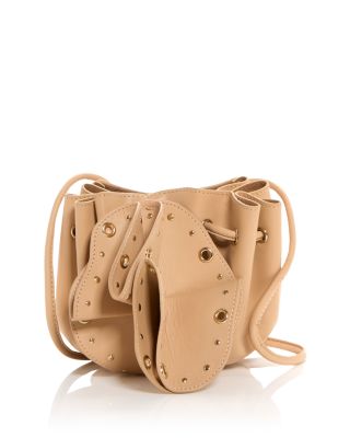 Flower Stud Leather Crossbody Bag