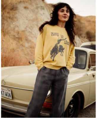  Women's Hang in there Raglan Crew Fleece Sweatshirt