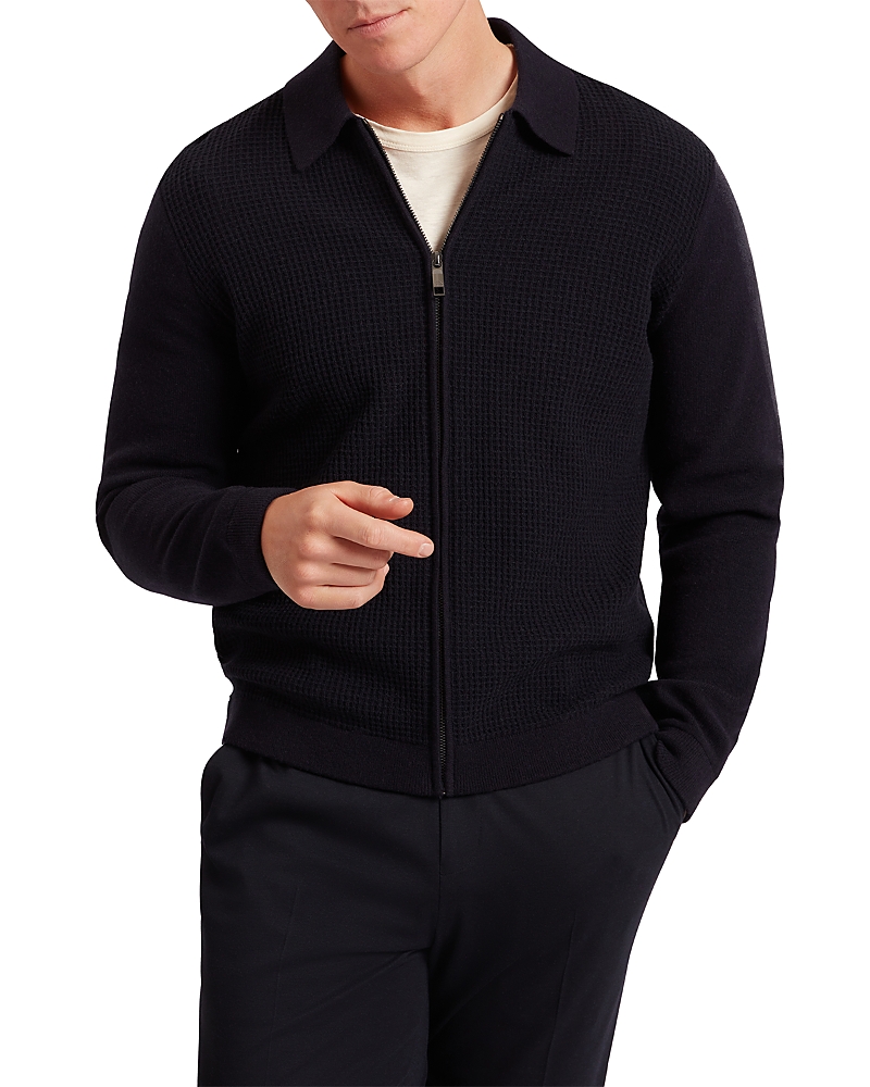 Ted Baker Fenrys Waffle Stitch Zip Sweater Jacket