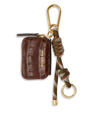 Croc Embossed Leather Pouch Bag Charm 