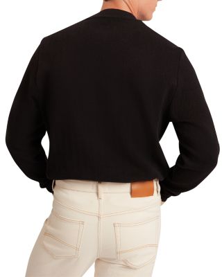 Elates Herringbone Textured Cotton Crewneck Sweatshirt