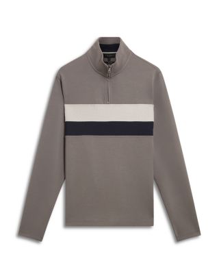 VIKTORO T Stitch Contrast Panel Half Zip Top