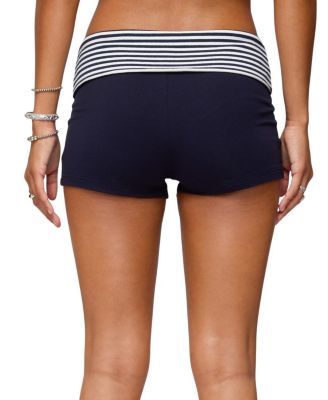  76 Stripey Fold Over Shorts
