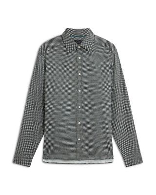 Jozef Slim Fit Mini Geo Print Cotton Shirt