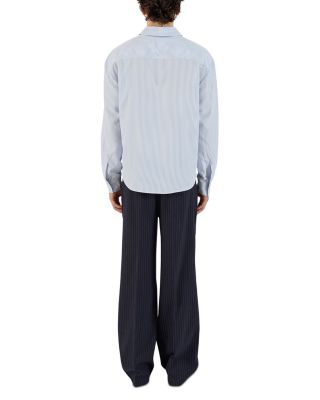 Embroidered Stripe Button Down Shirt