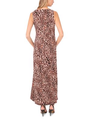 Gathered Printed Maxi Dress