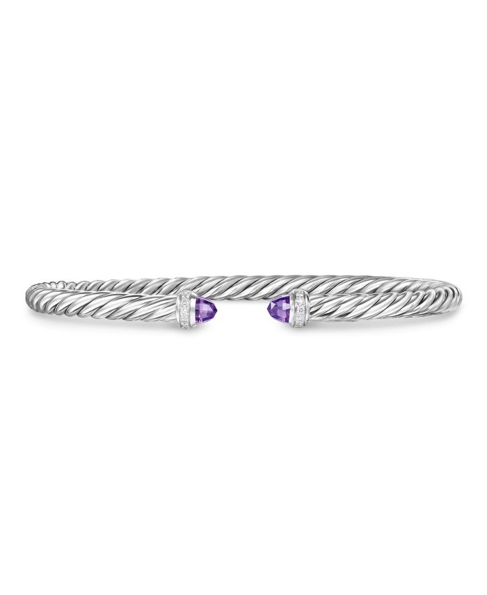 Cablespira Flex® Bracelet Sterling Silver with Diamonds, 4mm