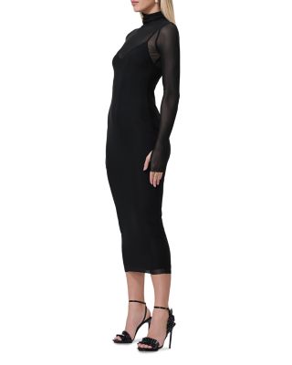 Power Mesh Bodycon Midi Dress