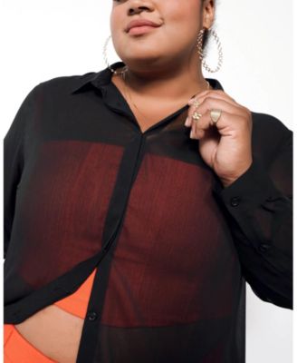  The Empower Sheer Long Sleeve Button Up Shirt