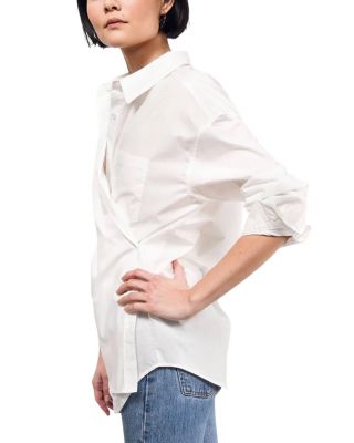  The Essential Long Sleeve Oversized Wrap Button Up Shirt