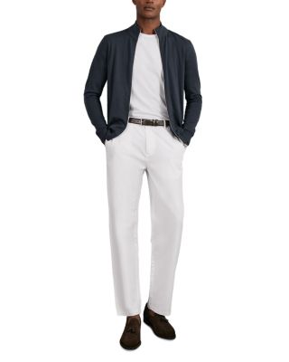 Hampshire Long Sleeved Merino Wool Zip Through Funnel Neck Shirt