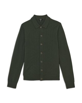 Gideon Long Sleeved Button Through Stitch Detail Cardigan