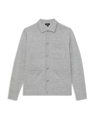 Munich Slim Fit Merino Wool Button Front Shirt