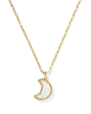 Moon Short Pendant Necklace, 19"