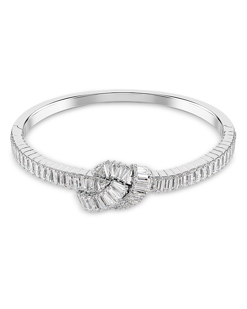 Swarovski Matrix Knot Bangle Bracelet In Silver