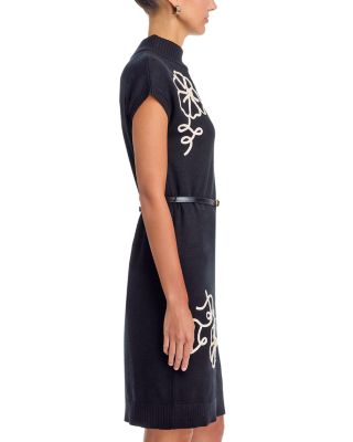 Belted Mock Neck Dress