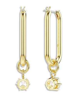 Constella Pav&eacute; Link & Crystal Charm Drop Earrings