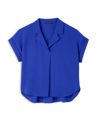 Silk Notched Collar Top