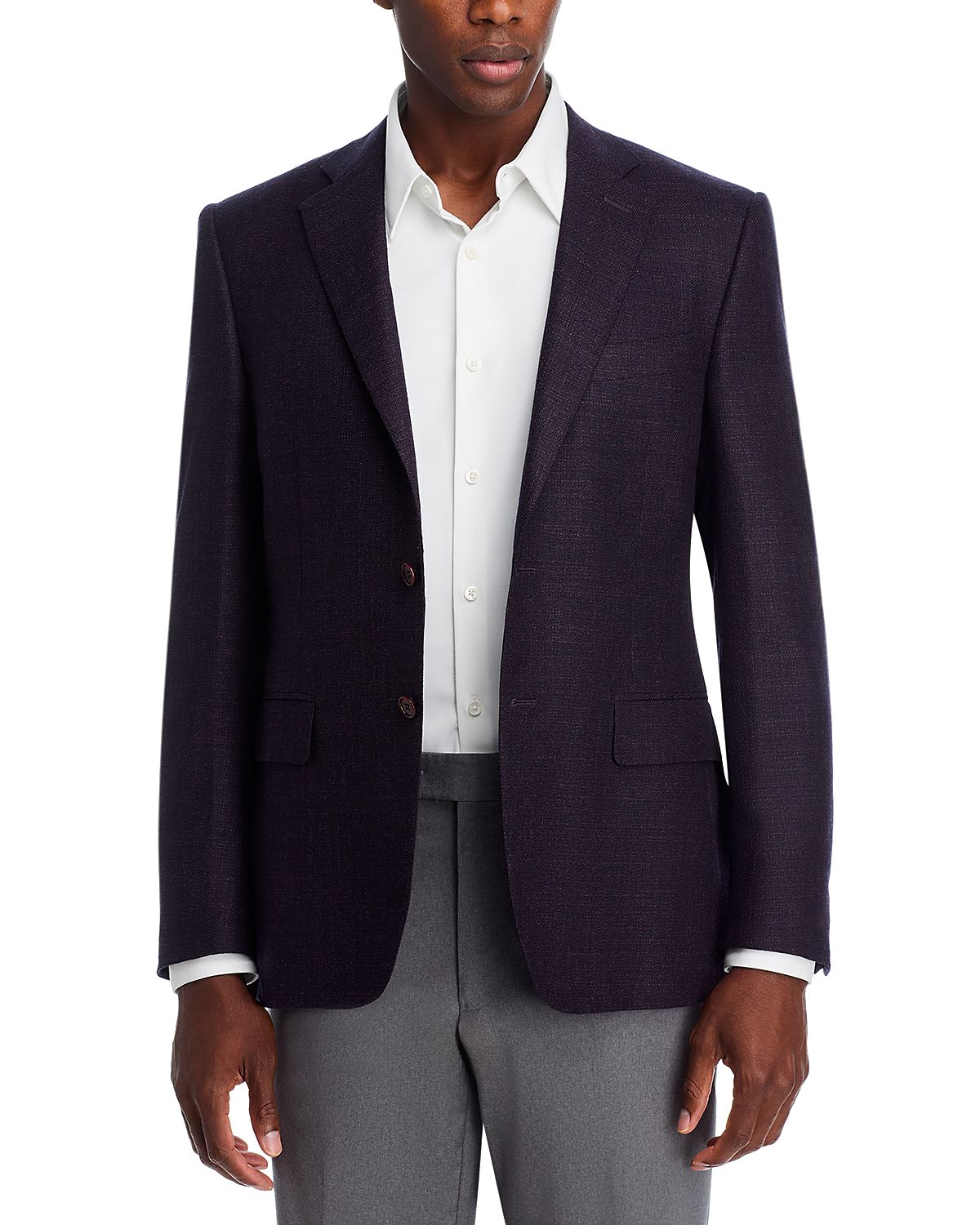Canali Siena Melange Textured Solid Regular Fit Sport Coat
