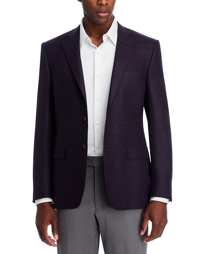 Canali Siena Melange Textured Solid Regular Fit Sport Coat In Burgundy