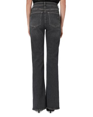 Maisie High Rise Flared Jeans in Washed Grey