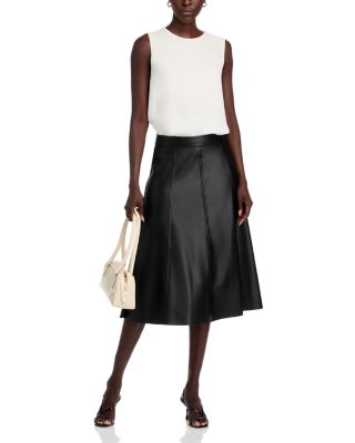 Faux Leather Midi Skirt