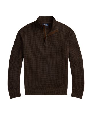 Houndstooth Luxury Jersey Quarter Zip Pullover