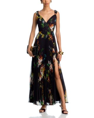 Pleated Floral Sleeveless Guest of Maxi Dress - Exclusive