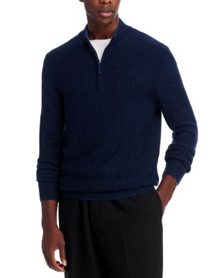 Birdseye Knit Quarter Zip Sweater