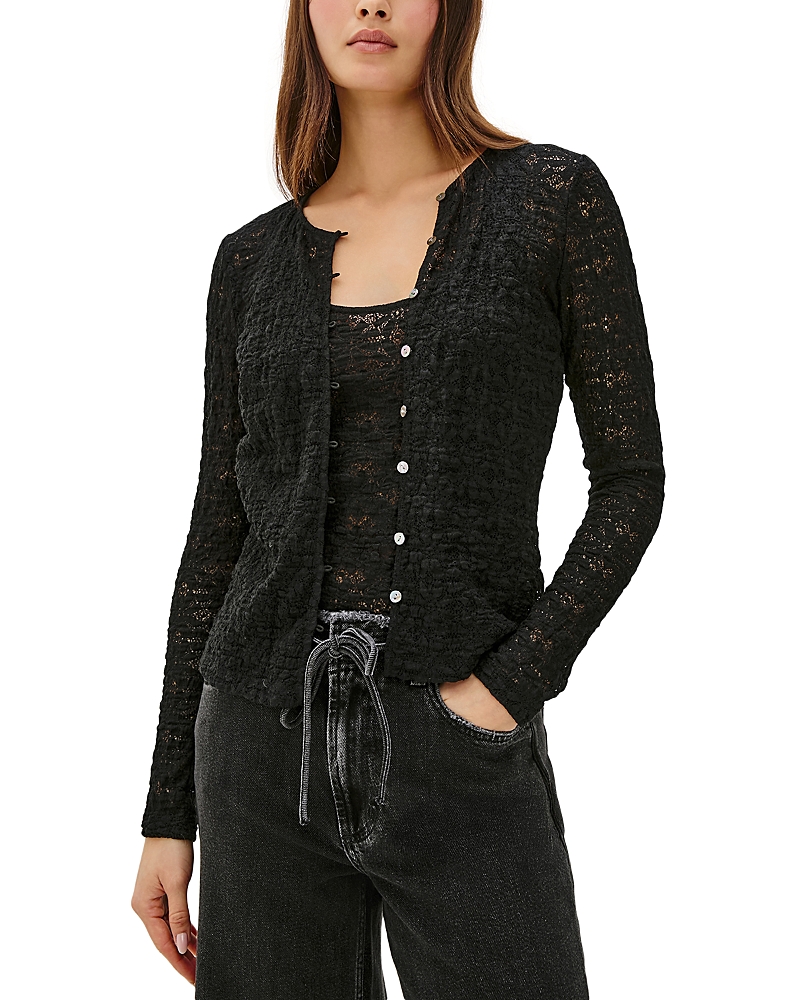 Rails Cyrah Lace Cardigan In Black