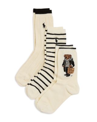 Bloomingdale's Big Brown Bag Bear Socks, Pack of 3 - Exclusive