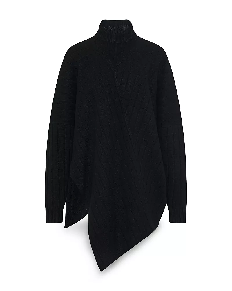 Rosetta Getty Wool Cashmere Rib Paneled Turtleneck Sweater