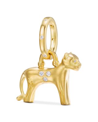 18K Yellow Gold FJ Diamond Simba Lion Pendant