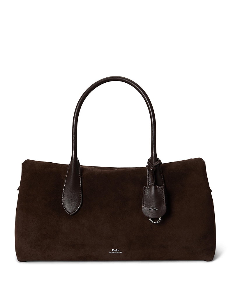 Polo Ralph Lauren Leather-trimmed Suede Duffel Bag In Brown