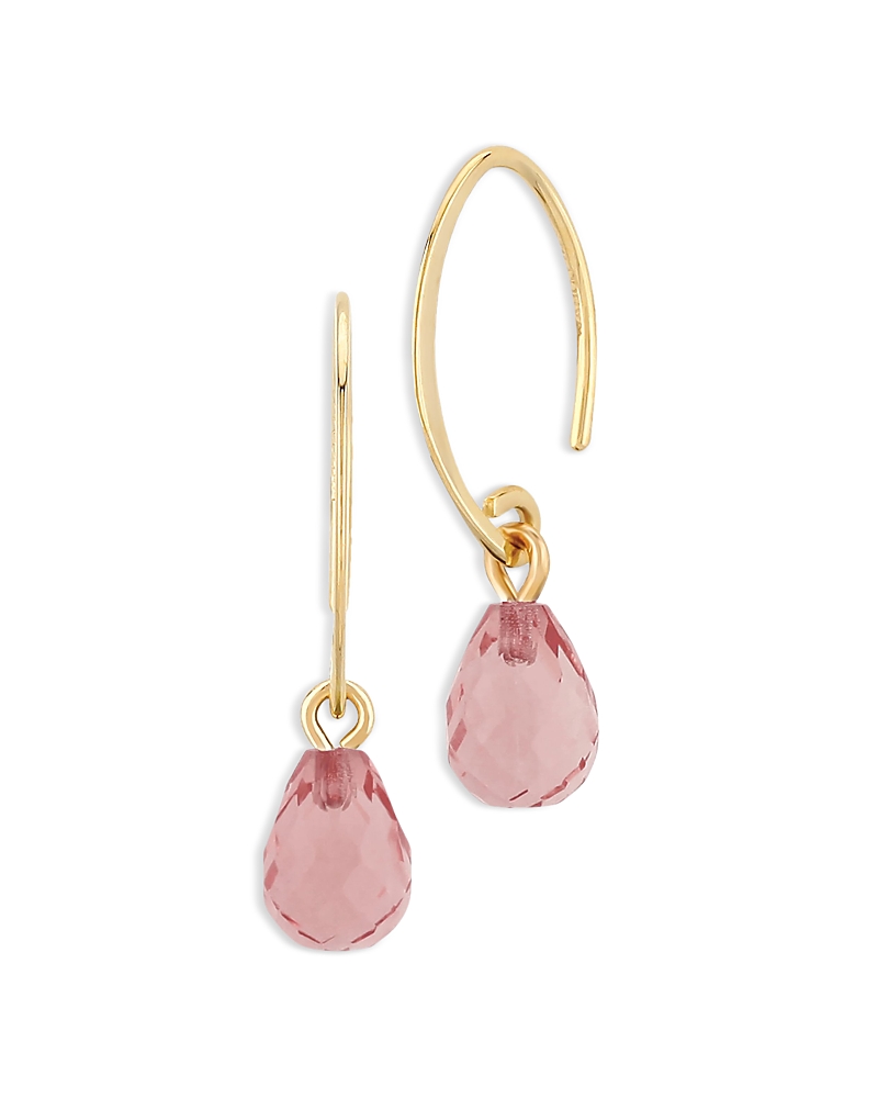 Bloomingdale's Fine Collection Rose Quartz Briolette Sweep Threader Earrings In 14k Yellow Gold In Gold