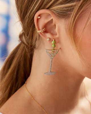 Pimento Memento Crystal Martini Drop Earrings