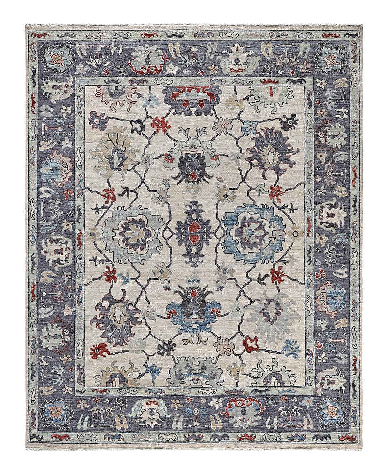 Bloomingdale's Colorful Oushak M0103-50 Area Rug, 8'0x9'10 In Gray