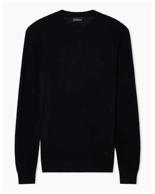 Wool Geometric Square Jacquard Sweater